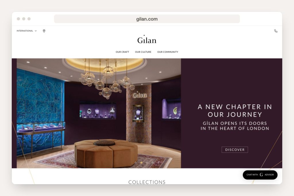 gilan.com landing page seen in a desktop browser